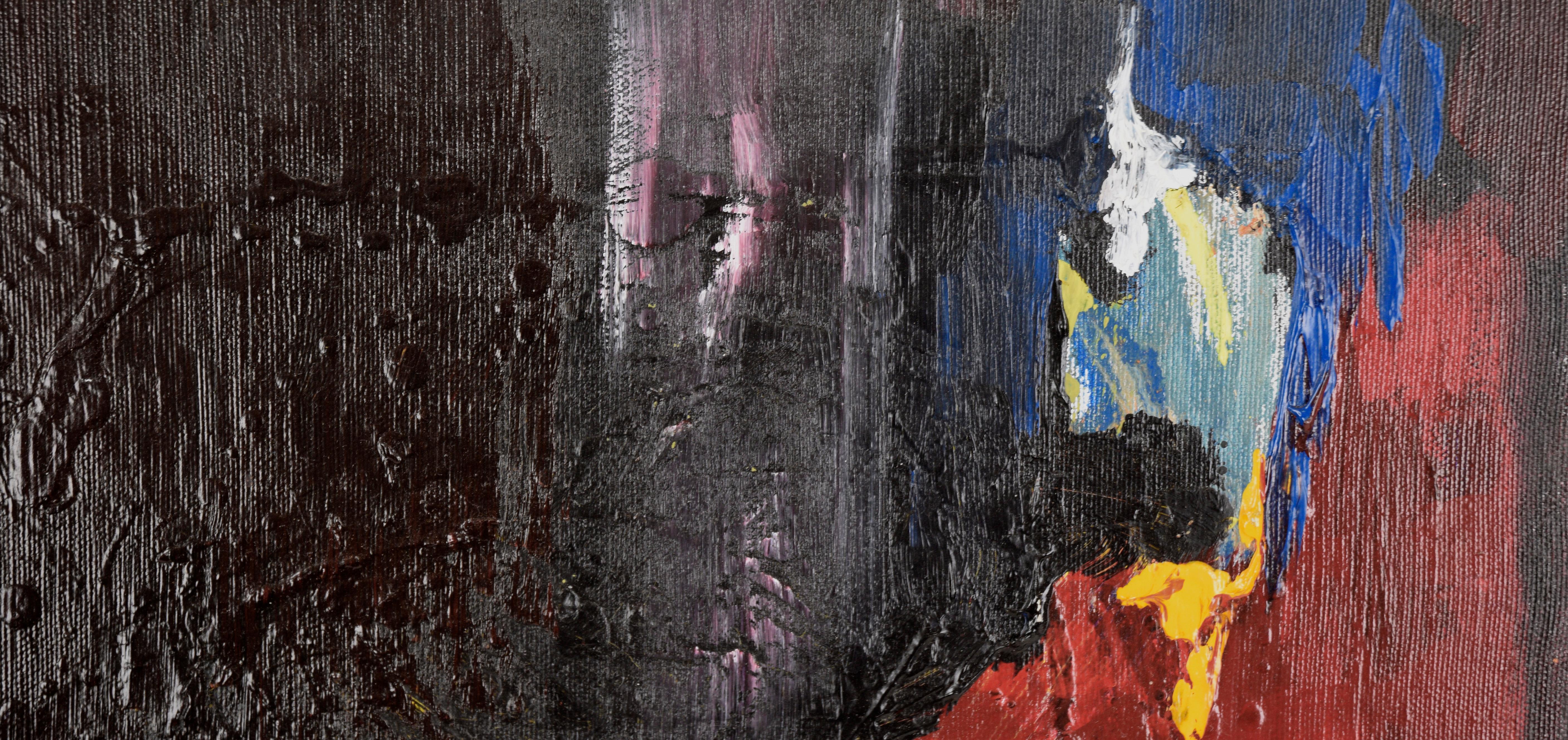 Roter und schwarzer abstrakter Expressionist – Hommage an Jose Guerrero in Acryl (Abstrakter Expressionismus), Painting, von Ricardo de Silva
