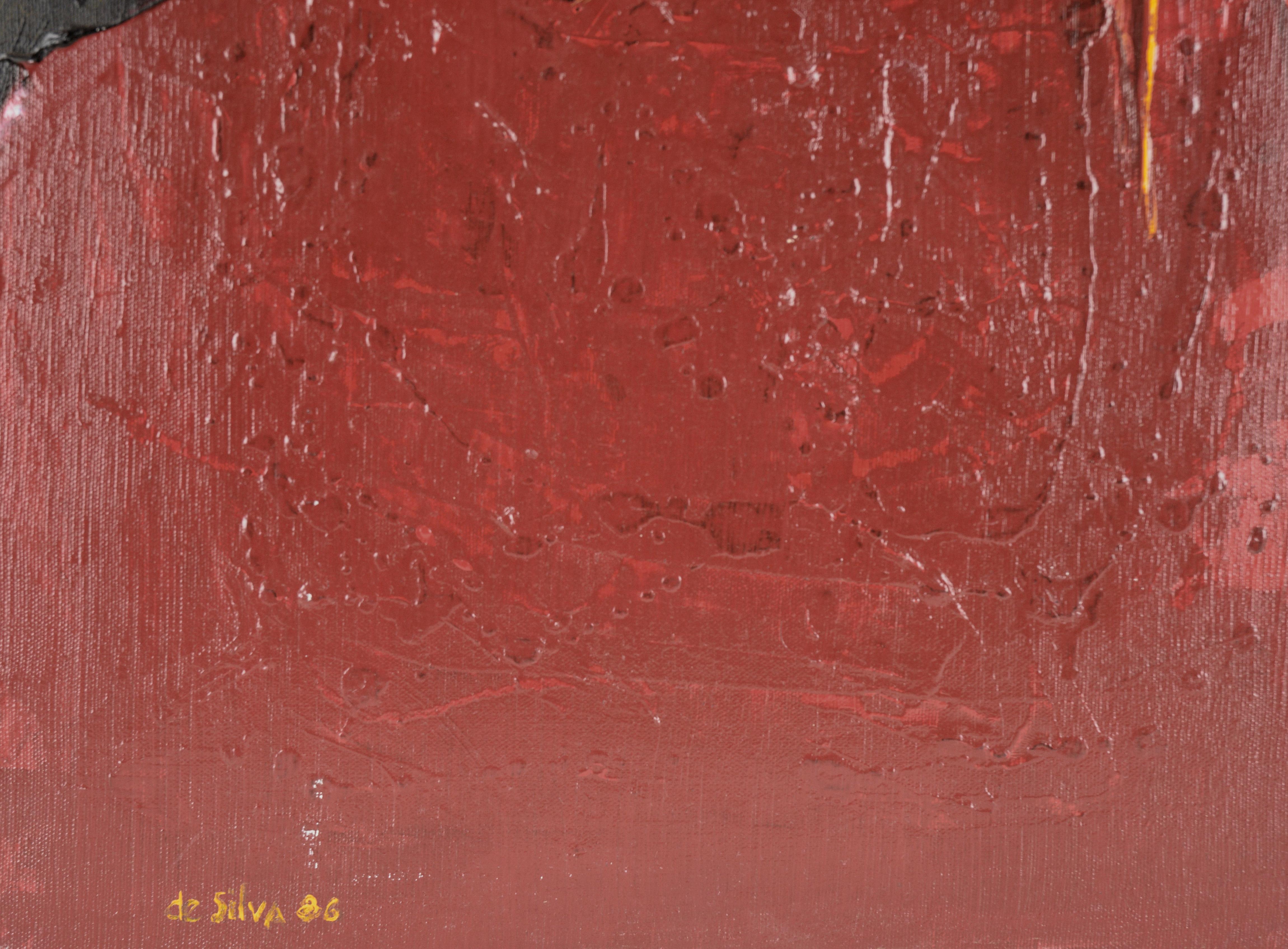 Roter und schwarzer abstrakter Expressionist – Hommage an Jose Guerrero in Acryl im Angebot 1
