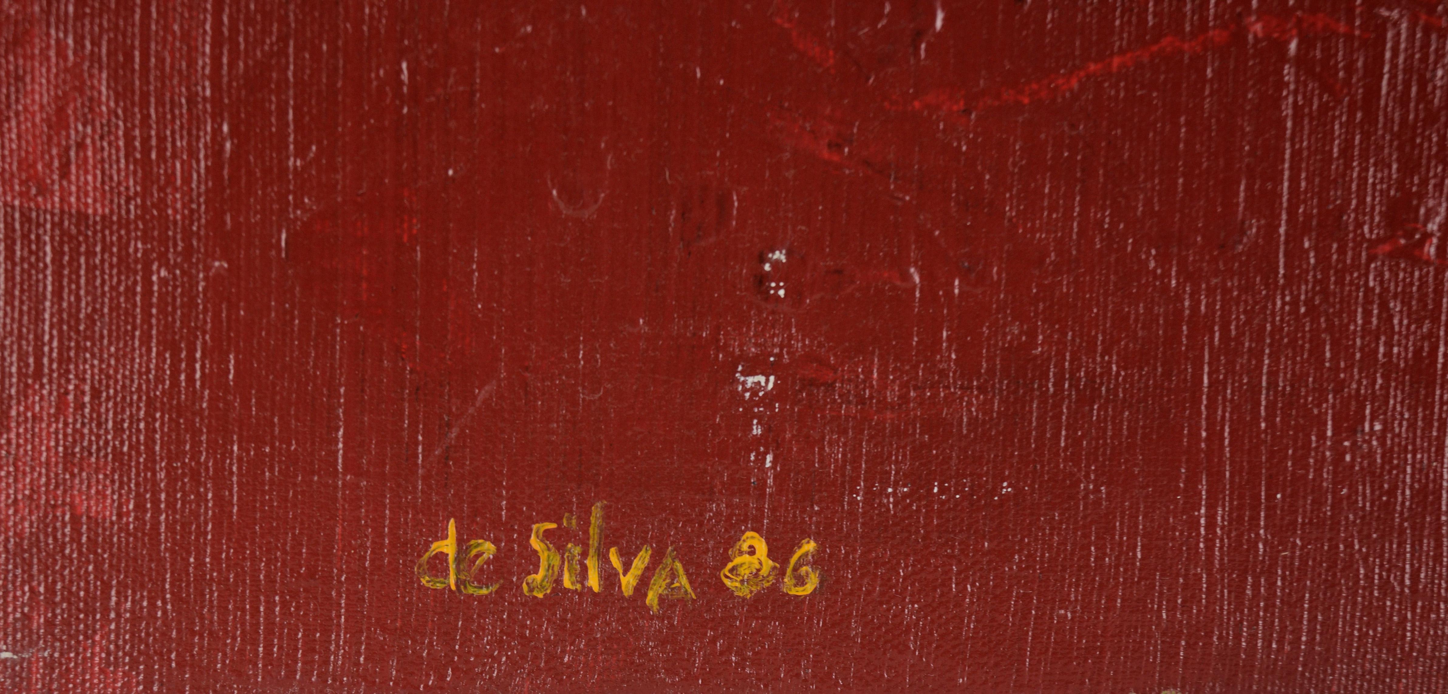 Roter und schwarzer abstrakter Expressionist – Hommage an Jose Guerrero in Acryl im Angebot 1