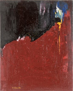 Expressionniste abstrait rouge et noir - Hommage à Jose Guerrero à l'acrylique