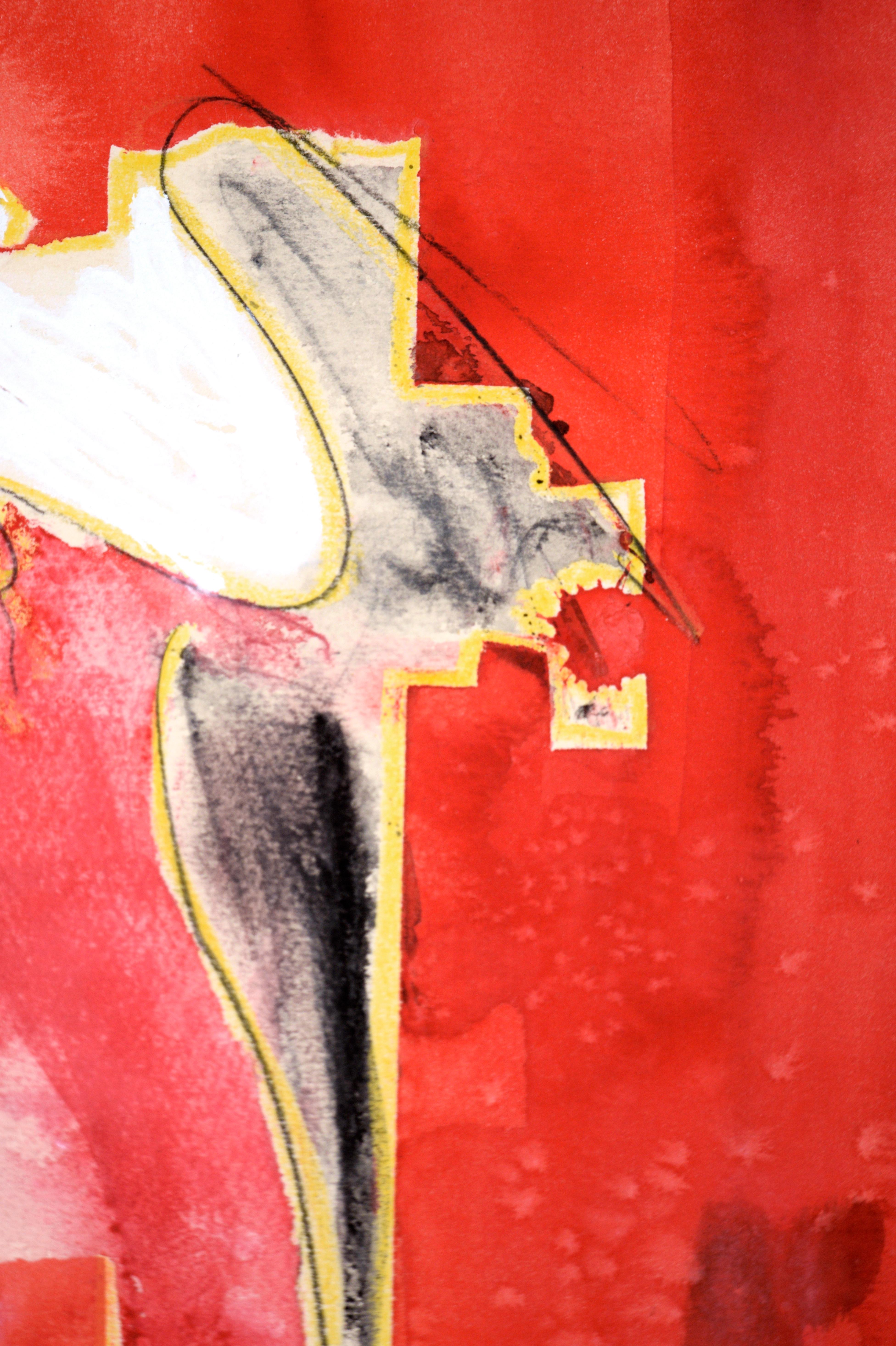Roter Mieder abstrakter Akt  (Abstrakter Expressionismus), Painting, von Ricardo de Silva