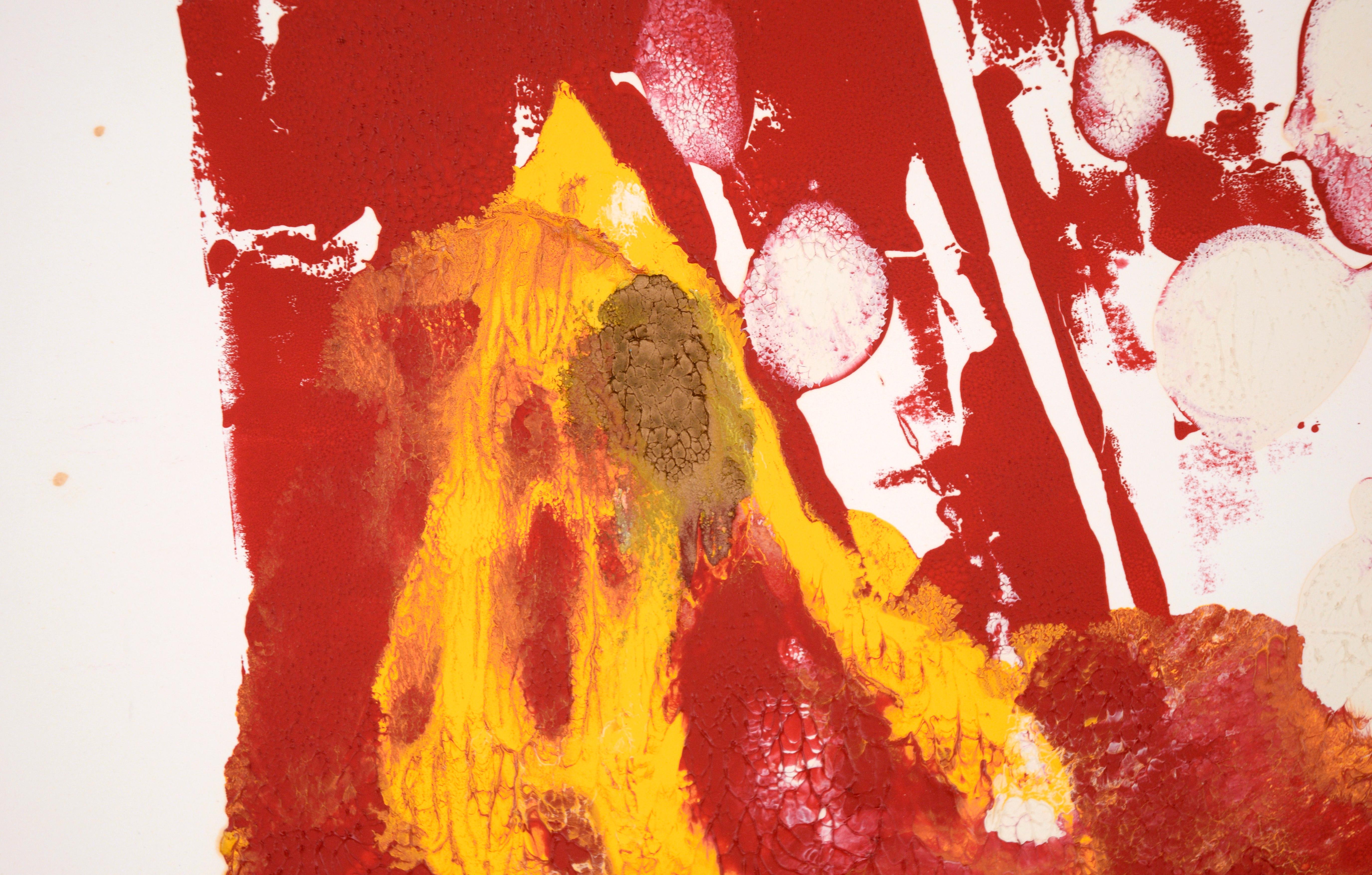 Red Monument - Abstract Composition in Acrylic on Paper - Abstract Expressionist Painting by Ricardo de Silva