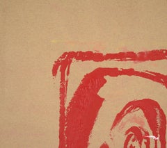 Impronta di pollice rossa - Composizione espressionista astratta in acrilico su carta