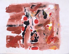 Sepia Abstract Expressionist Composition in Acrylic on Paper