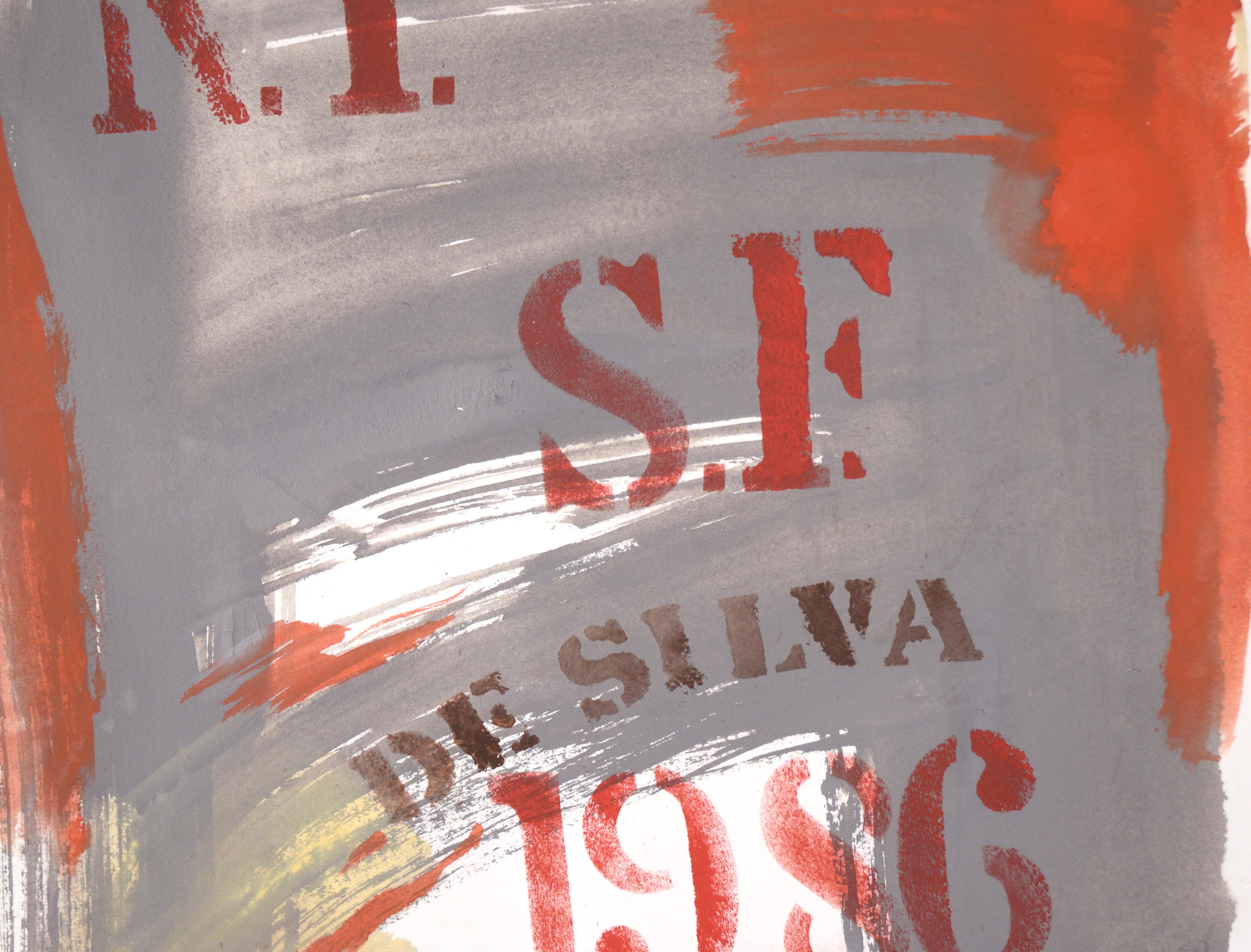 Show-Poster, Monoprint (Arbeiten auf Papier) – Vintage, lateinamerikanische Schule (Abstrakter Expressionismus), Painting, von Ricardo de Silva