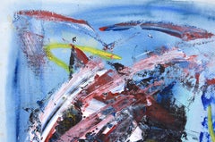 Splashes of Color - Abstract Expressionist Composition in Acrylic on Paper