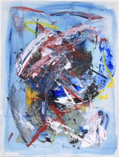 Splashes of Color - Abstrakte expressionistische Komposition in Acryl auf Papier