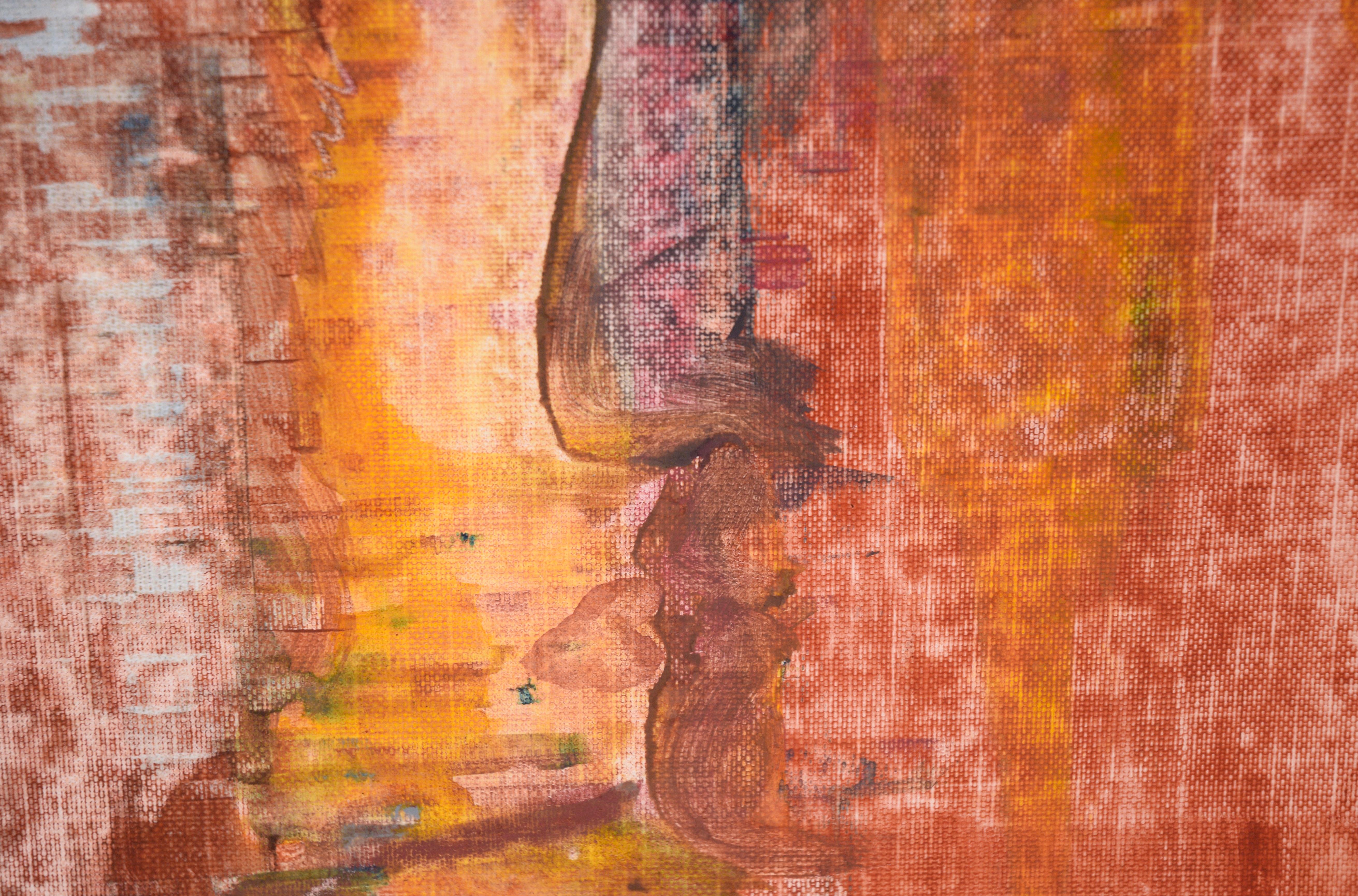 Steinerne Gesichter - Abstraktes Portrait in Acryl auf strukturiertem Papier

Abstraktes Porträt des in Kalifornien lebenden Künstlers Ricardo de Silva (Brasilianer, 20. Jahrhundert). Zwei Gesichter werden zusammengeführt, indem sie sich so