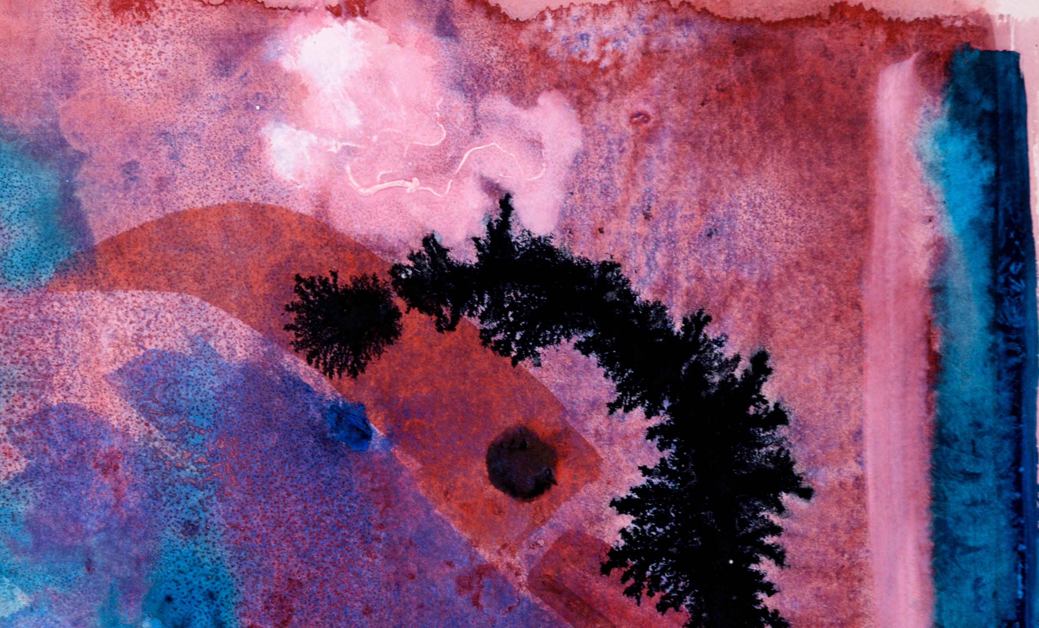 Subaquatischer Canyon – Abstrakter Expressionismus auf Papier – Painting von Ricardo de Silva