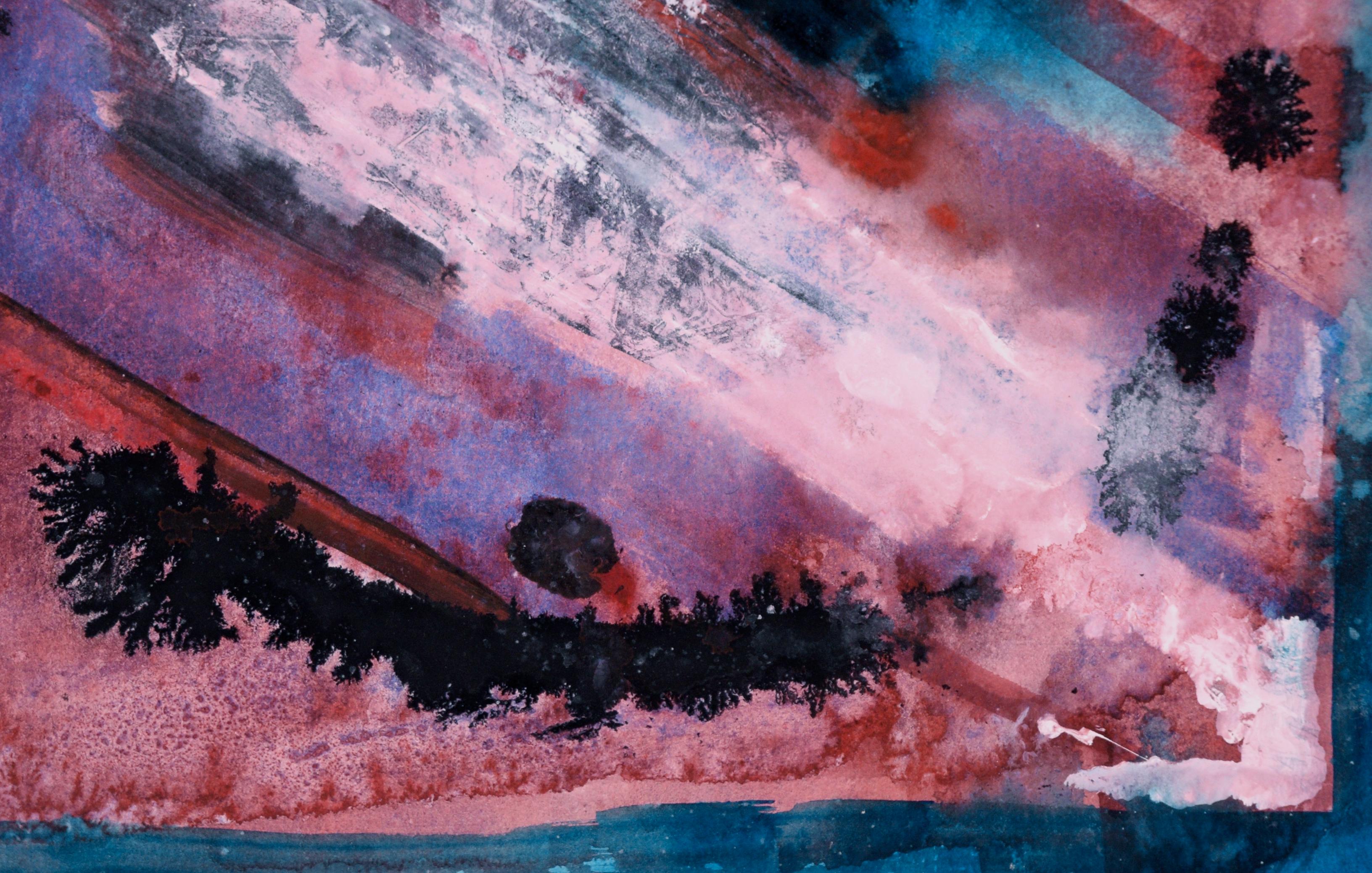 Subaquatischer Canyon – Abstrakter Expressionismus auf Papier im Angebot 1