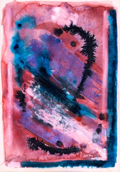 Vintage Subaquatic Canyon - Abstract Expressionist on Paper