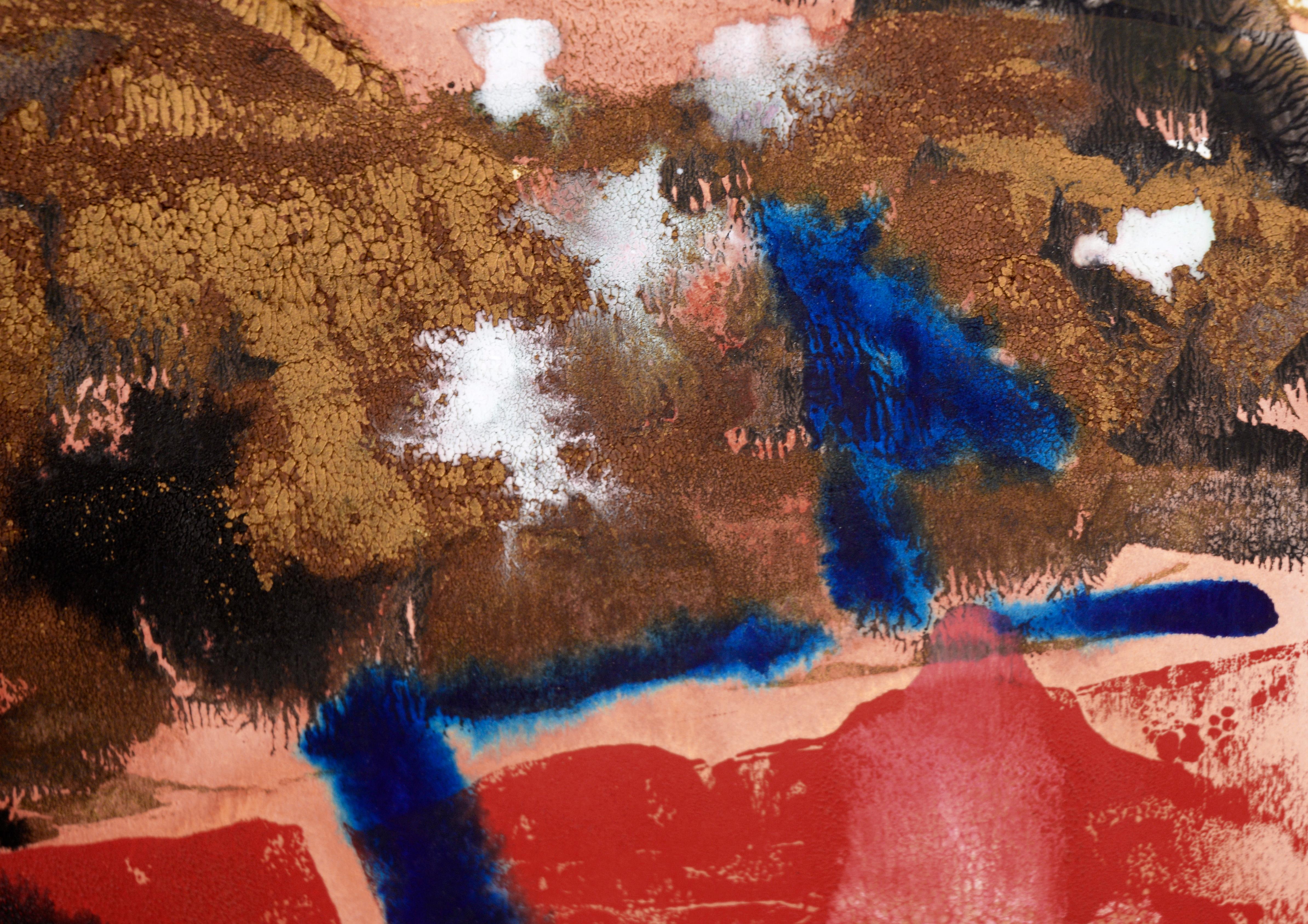 Abstrakte figurative Komposition in Acryl auf Papier – The Kiss (Abstrakter Expressionismus), Painting, von Ricardo de Silva