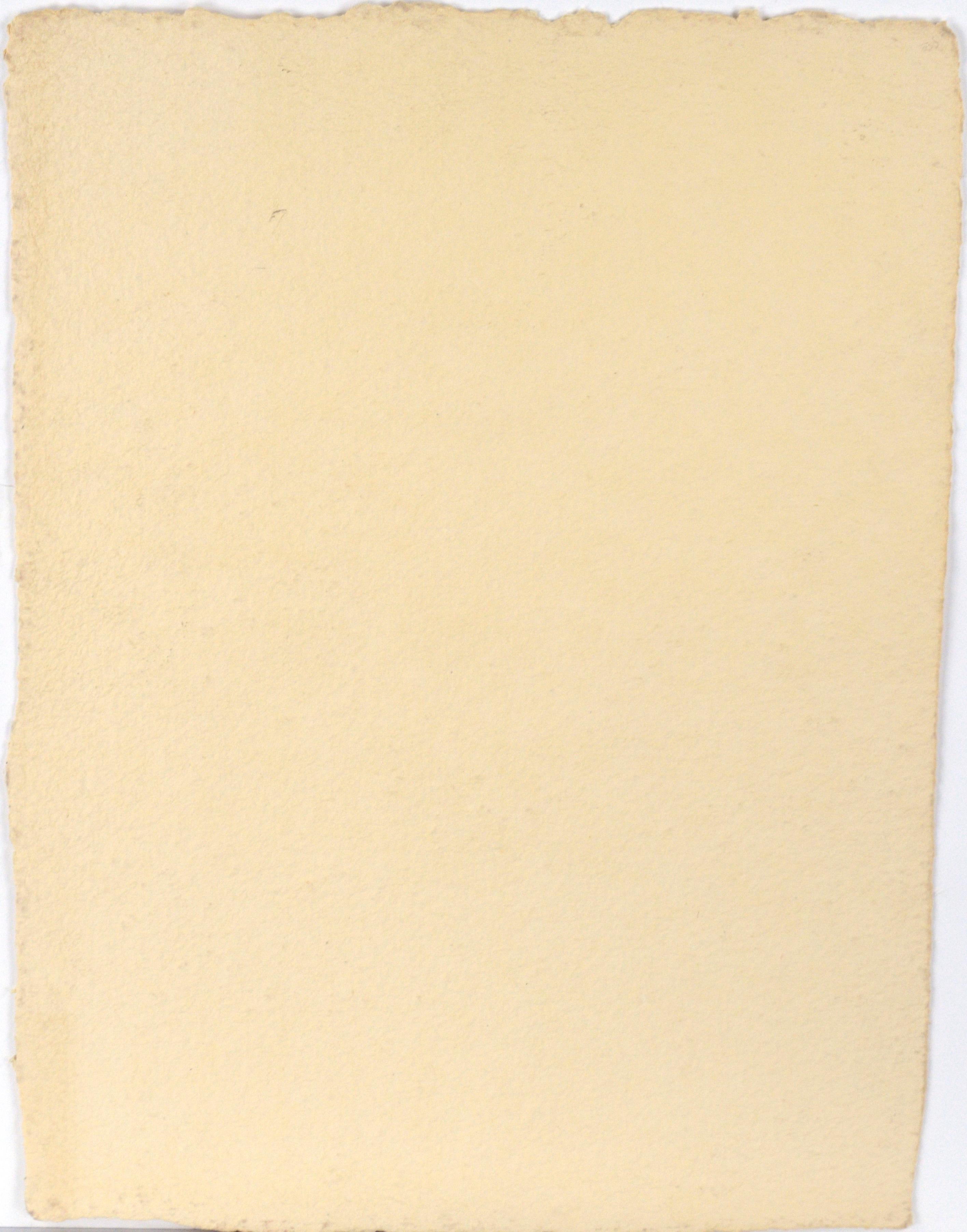 Trois taches d'or - Composition abstraite en acrylique sur papier fait main en vente 5