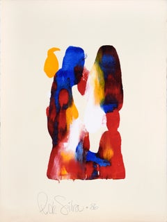 Two Figures - Abstract Impressionist Composition in Acrylic Arches Paper