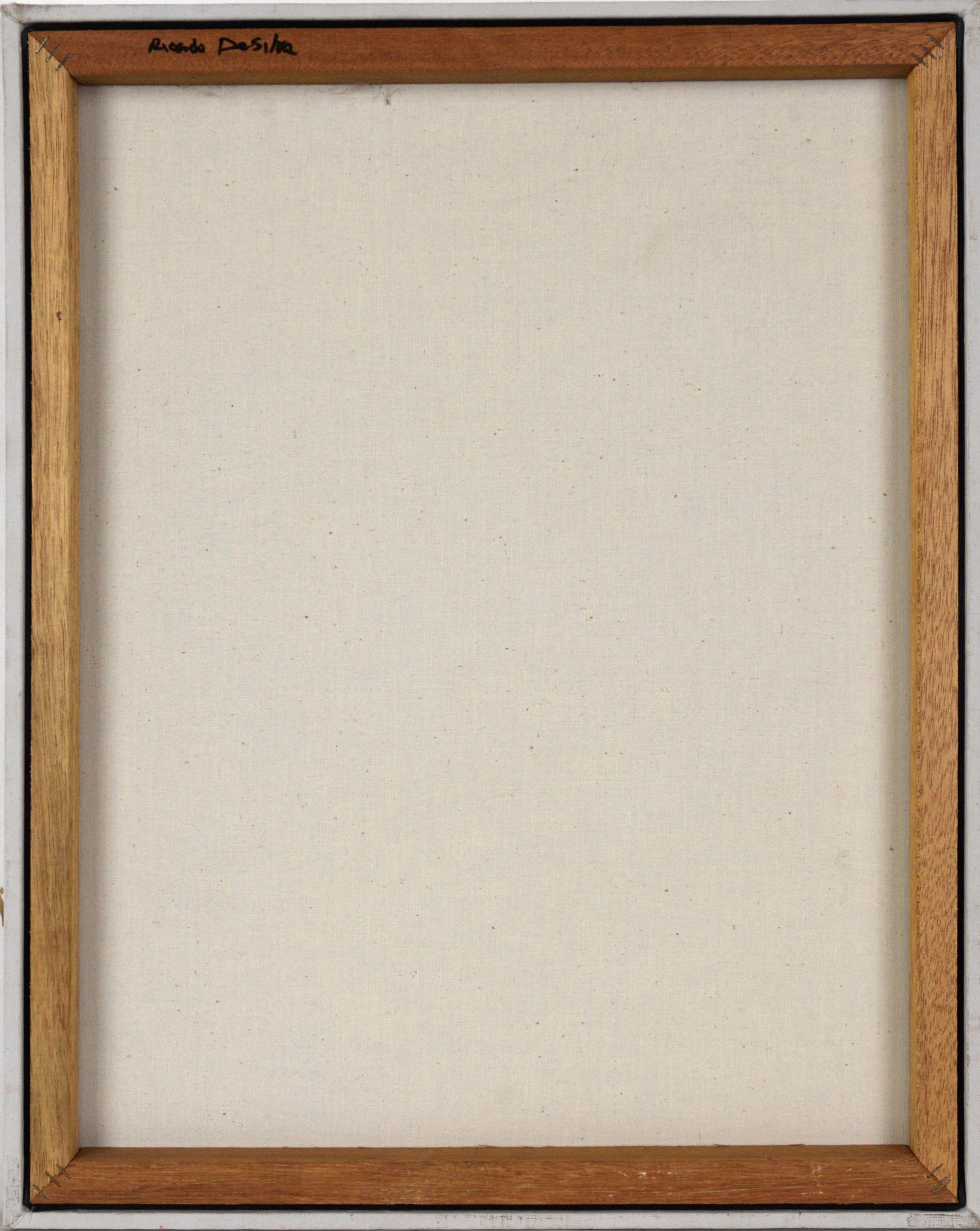 Vintage Abstract Expressionist Painting - Red and Black Strokes on Canvas For Sale 4