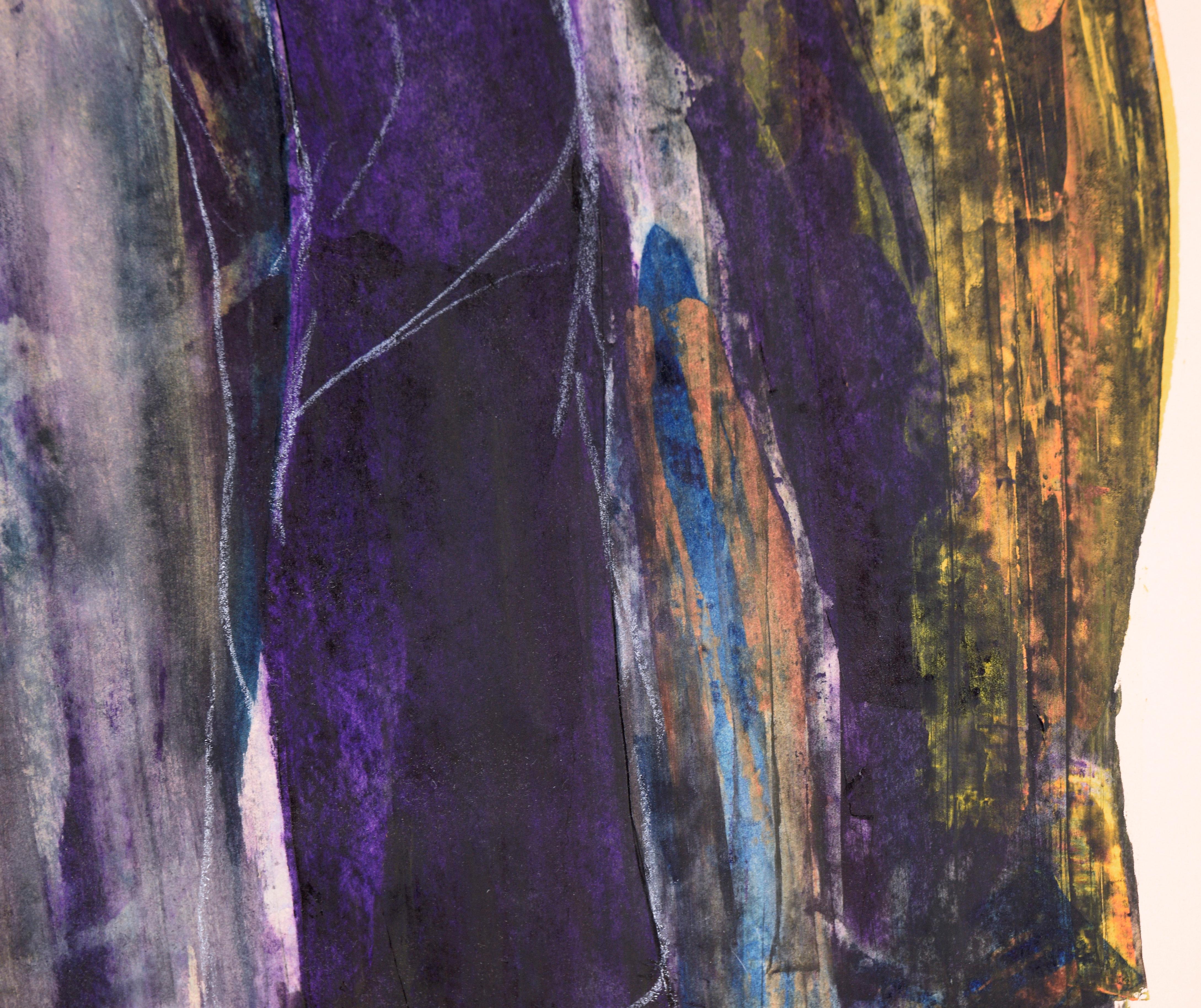 Composition figurative « Women in Purple and Shadow » (Femmes dans l'ombre et le violet) sur papier en vente 1