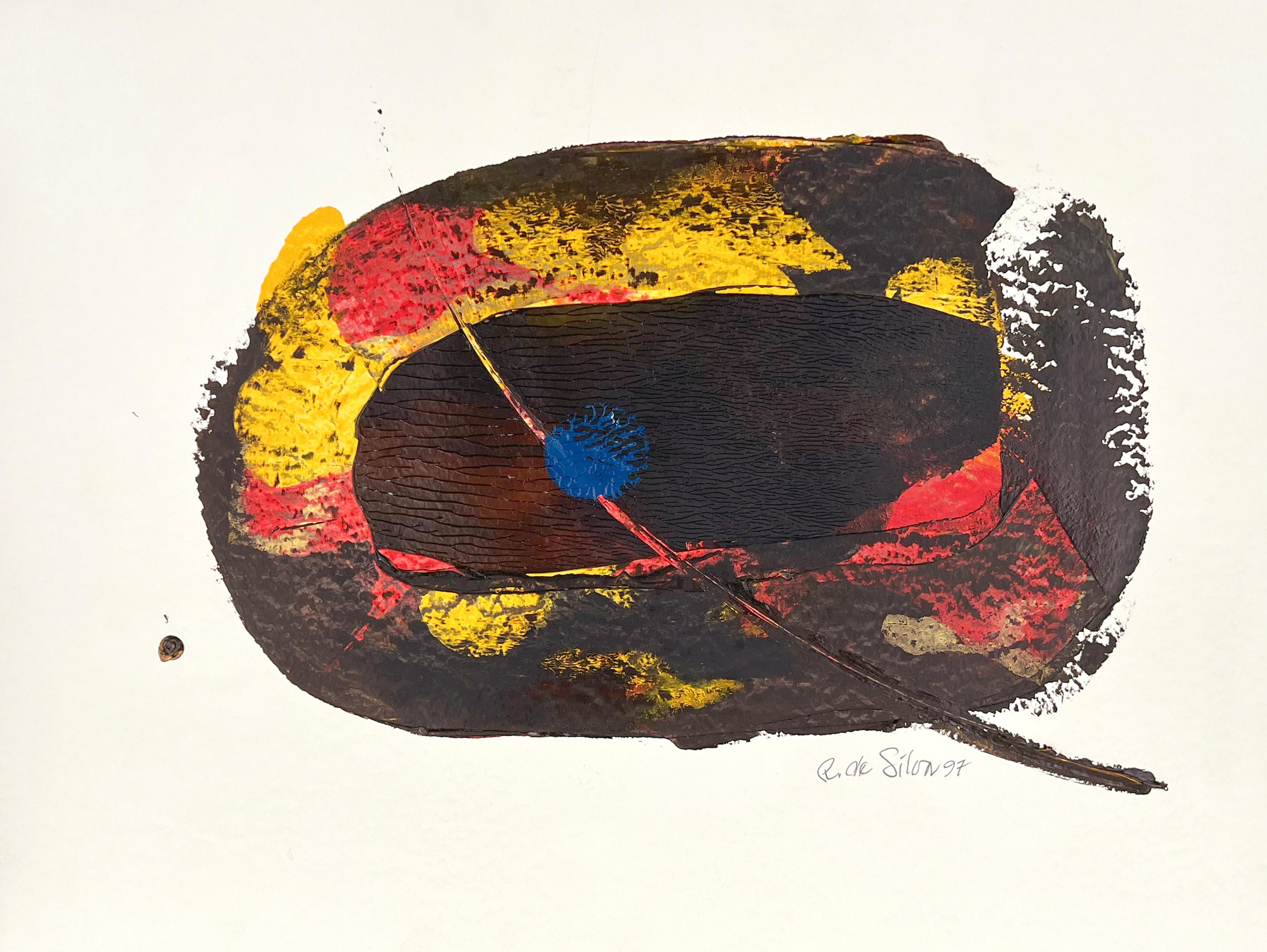 Yellow Red Umber in Oil on Paper - Painting by Ricardo de Silva
