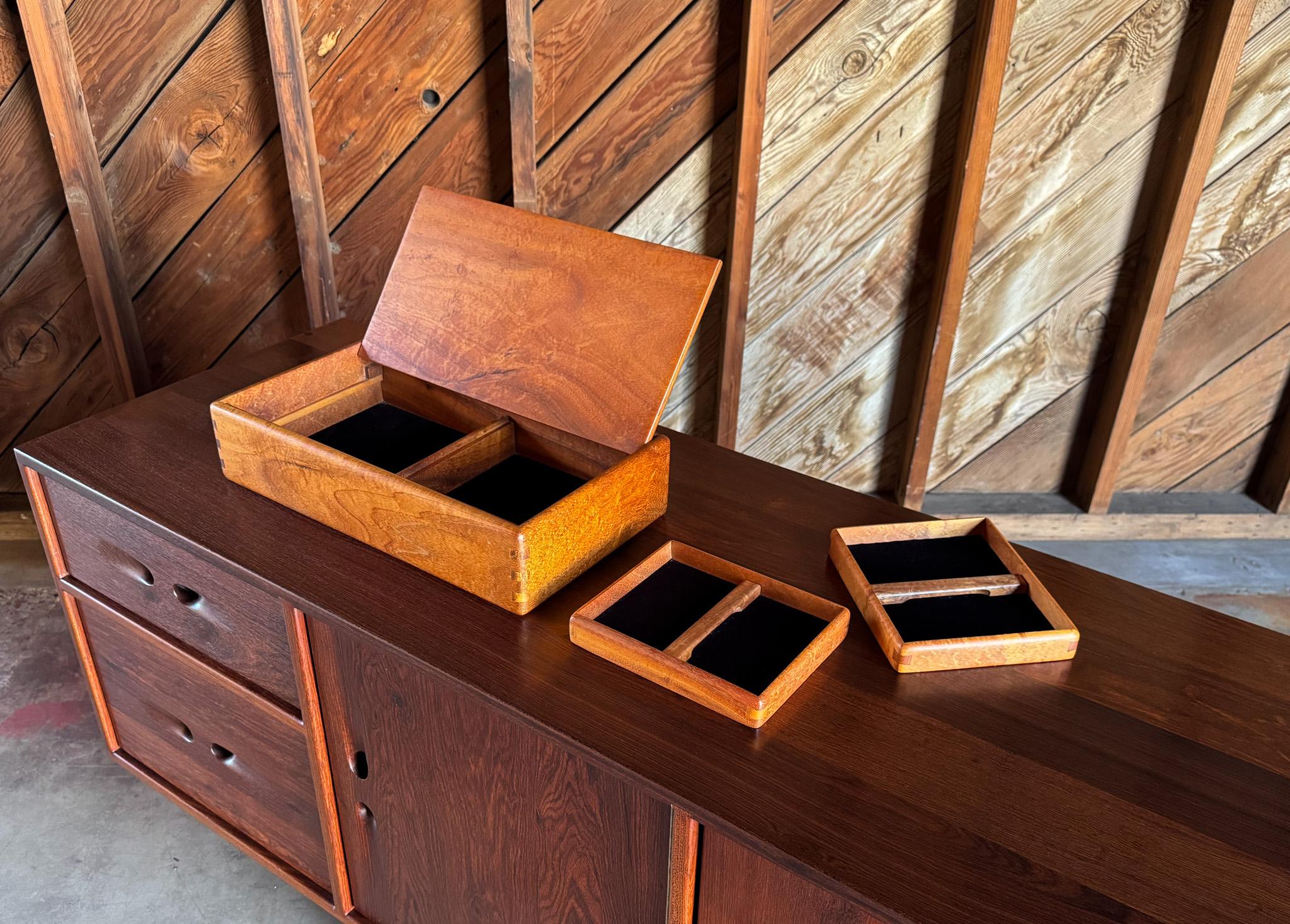 Ricardo Dellera Handcrafted Koa Wood Box, Hawaii, 20th Century 2