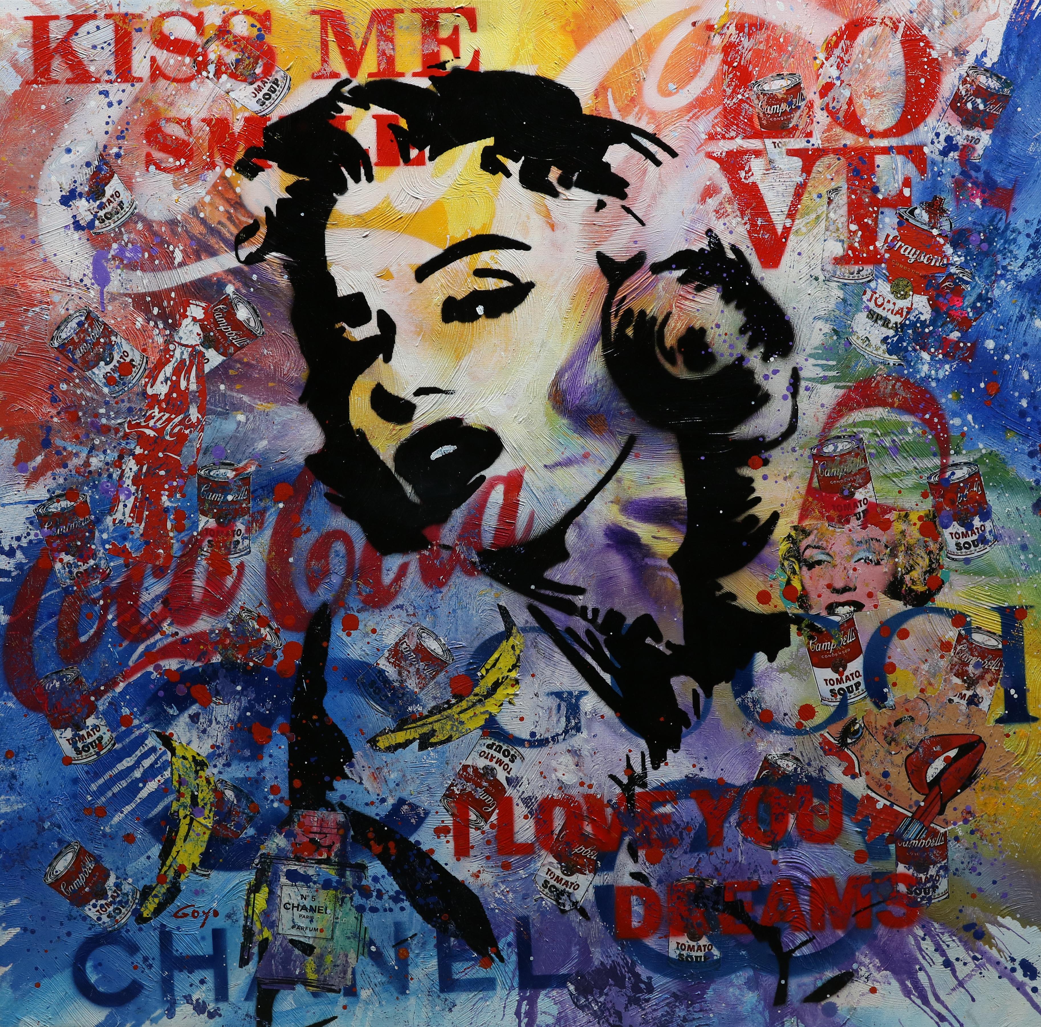 Ricardo Goyo Figurative Painting - Marilyn Monroe-Kiss Me