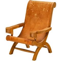Ricardo Legorreta 'Butaque' Armchair in Oak and Leather