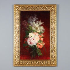Antique Dipinto Fiori, 1889