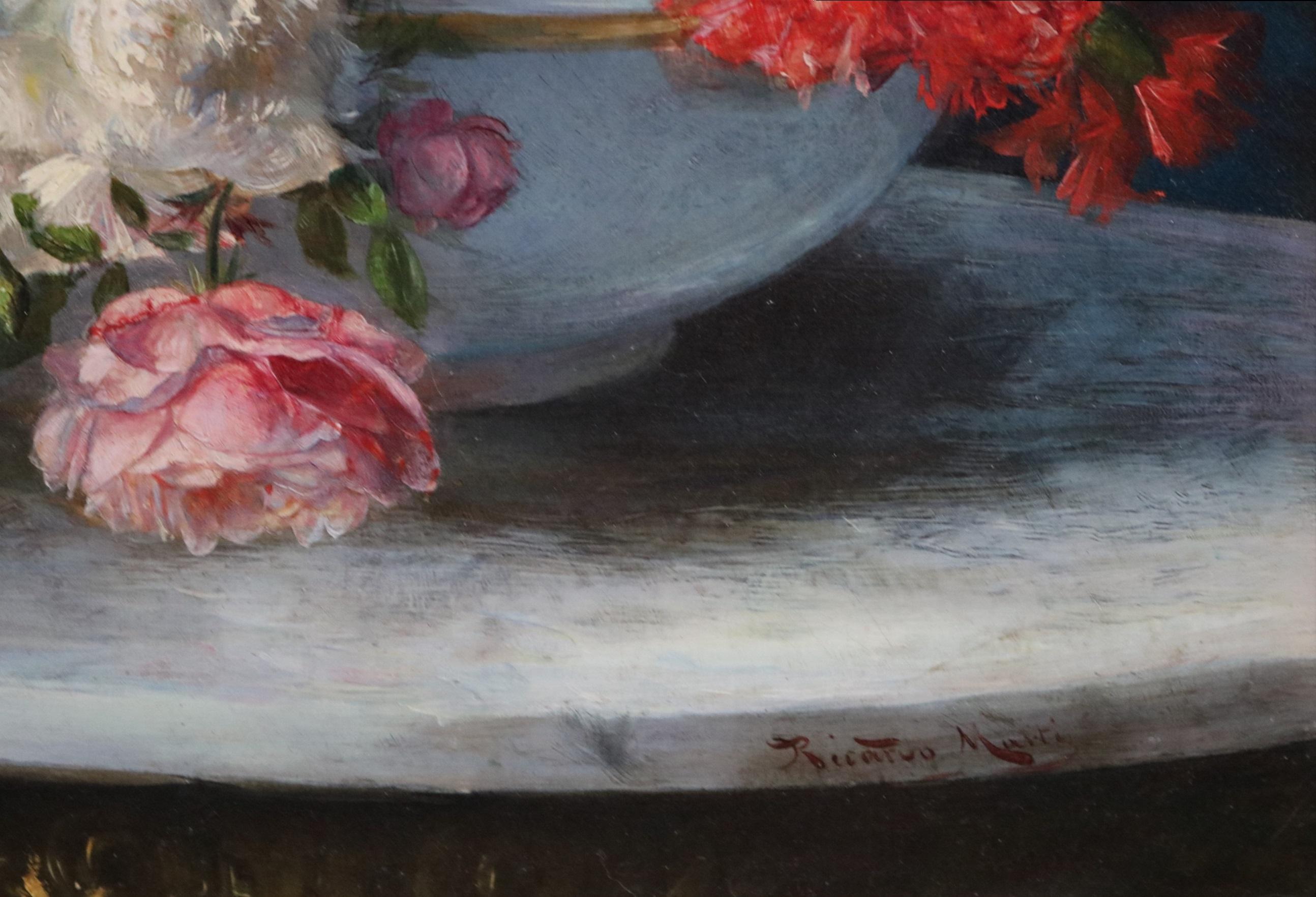 Flores de Verano - 19th Century Floral Still Life Oil Painting  3