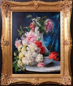 Flores de Verano - 19th Century Floral Still Life Oil Painting
