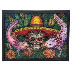 Ricardo Maya Contemporary Mexican Folk Art Día de los Muertos Painting
