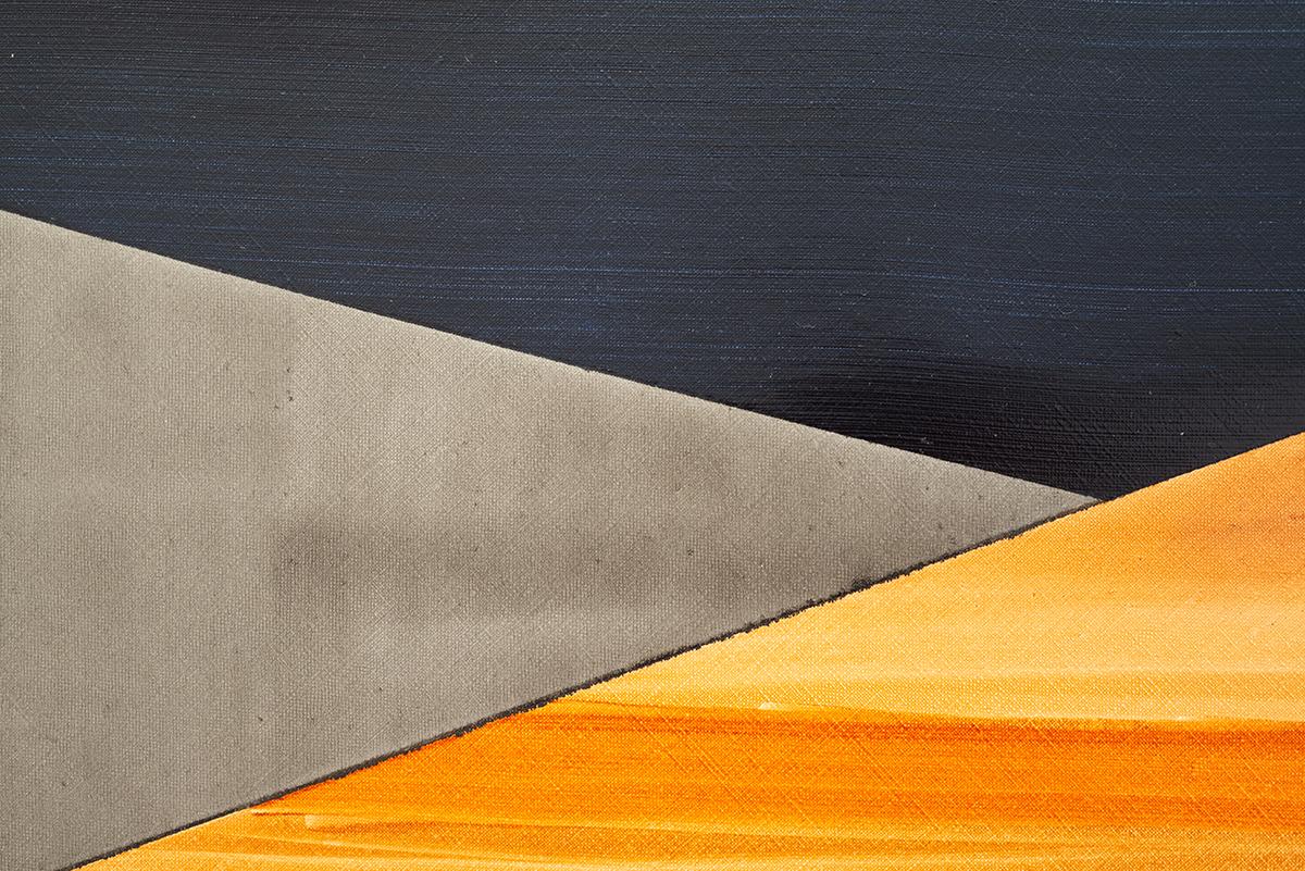  Geometric, abstract, multicolor, diamond shaped oil on canvas painting - Abstract Geometric Painting by Ricardo Mazal