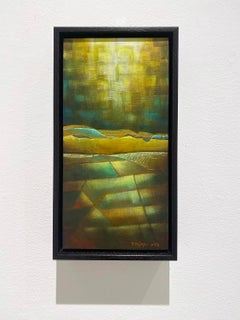 Fields, Blue Hill Road (Abstract Landscape Painting of Countryside Mountains)