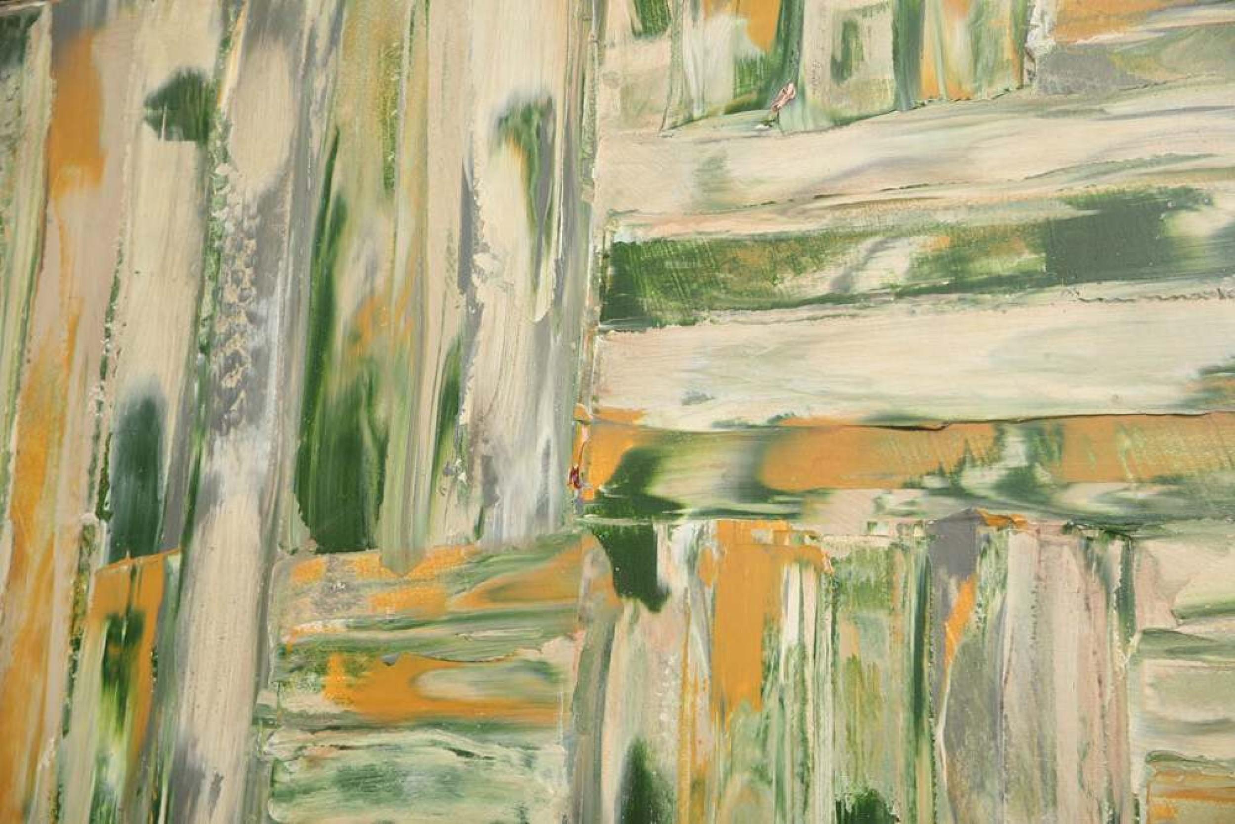 Dipinto a mano Ricardo Rumi Pittura ad olio astratta americana contemporanea con cornice, intitolata: 