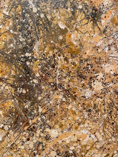 Ricardo Rumi American Framed Abstract Oil on Canvas, titled: "Fossil Diptych"