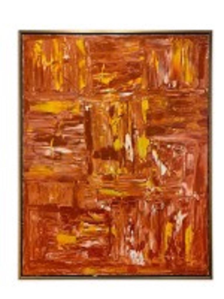 Ricardo Rumi Amerikanisches gerahmtes abstraktes Ölgemälde mit dem Titel „Fire“ (2006) (amerikanisch) im Angebot