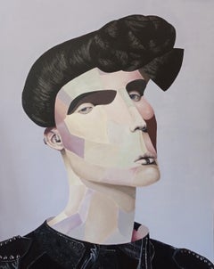 Anthony - 21° secolo, pittura a olio, tela, ritratto, commento sociale