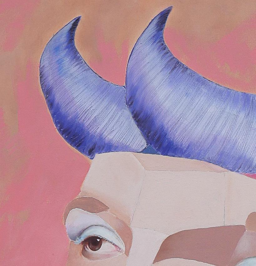 Fauno - 21e siècle, peinture à l'huile, toile, portrait, commentaire social - Contemporain Painting par Ricardo Tena