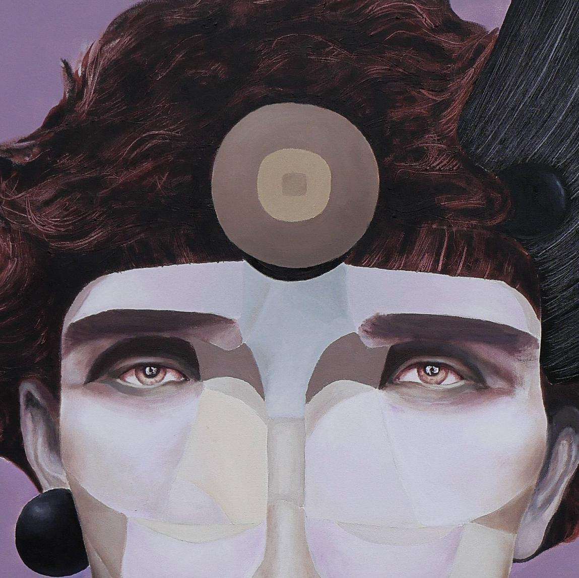 Samu - 21° secolo, pittura ad olio, tela, ritratto, commento sociale - Painting Contemporaneo di Ricardo Tena