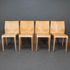 Riccardo Blumer Alias 301 Laleggera 32 Stacking Maple Chairs with steel trolleys
