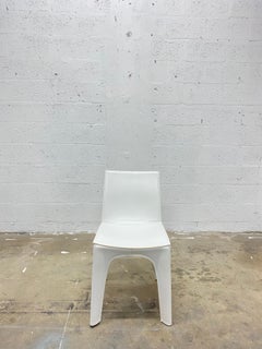 Riccardo Blumer & Matteo Borghi BB Dining Chair in Matte White Leather Poliform