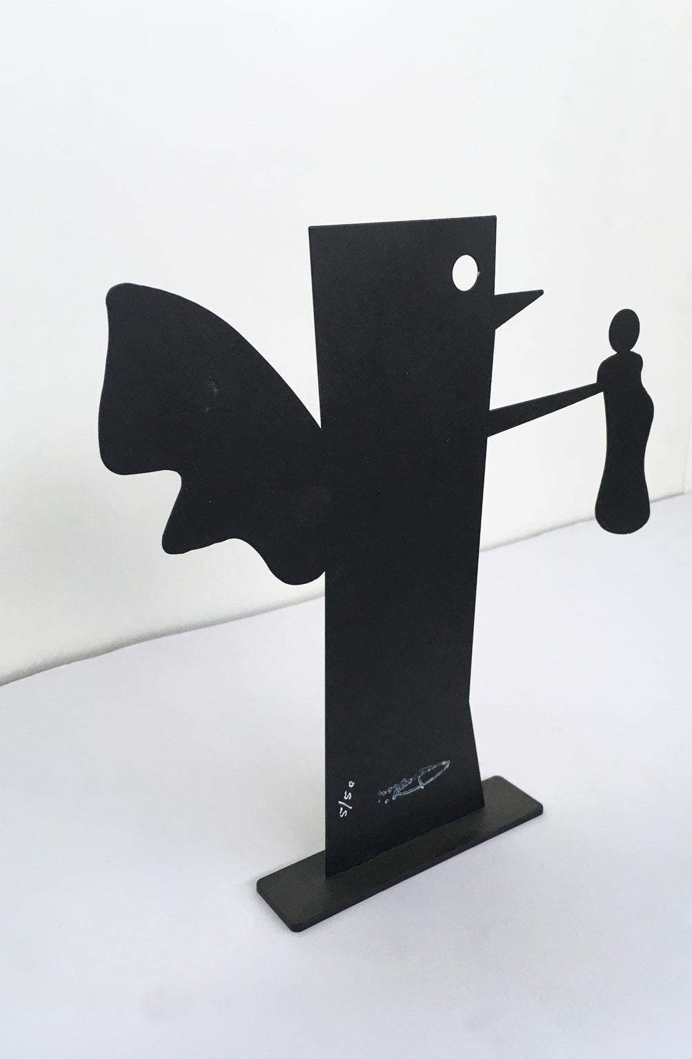 Italy 1980 Riccardo Dalisi Black Metal Painted Sculpture Caffellatte For Sale 10