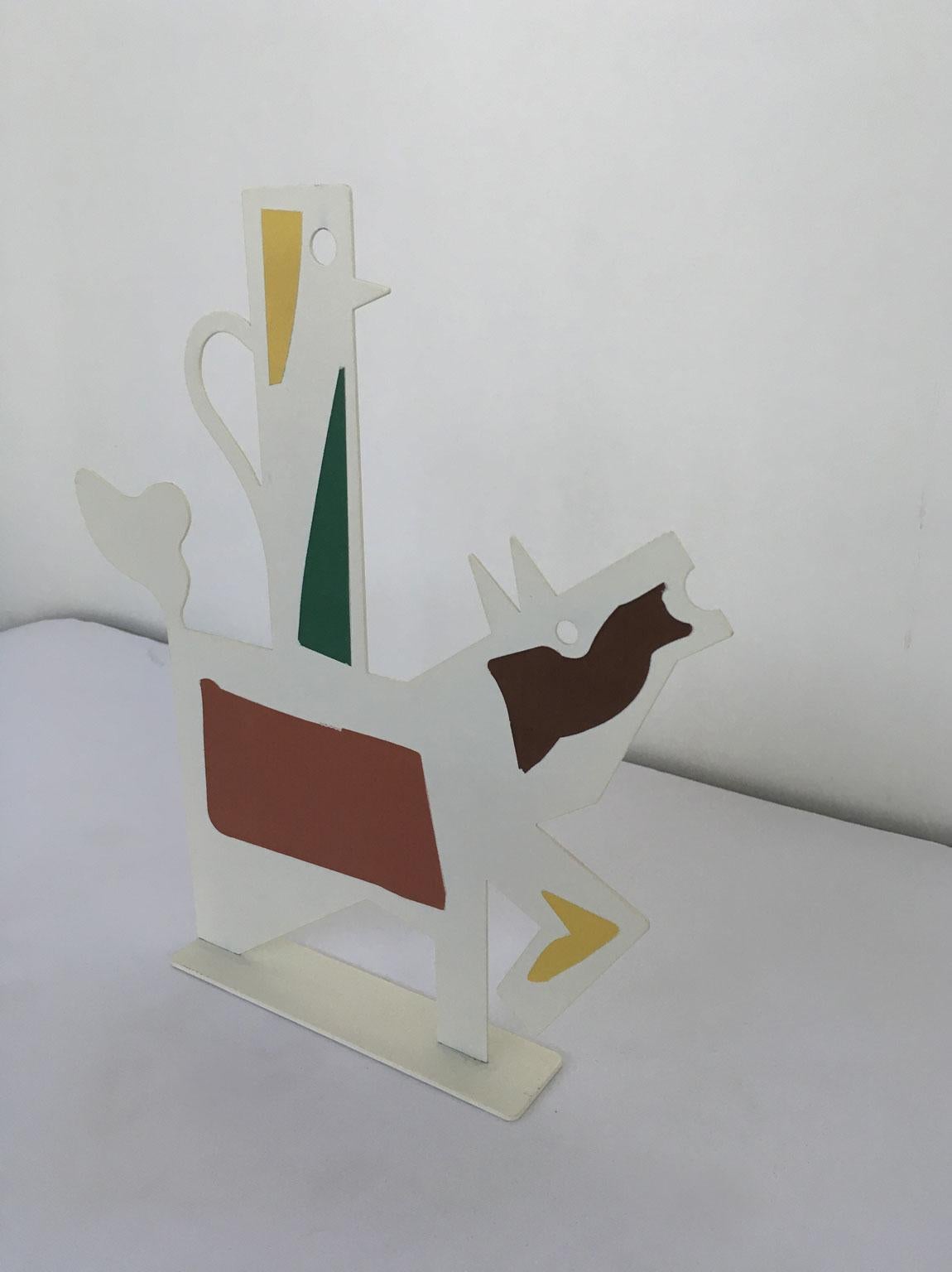Italy 1980 Riccardo Dalisi Black Painted Metal Sculpture Muccacaffè For Sale 14