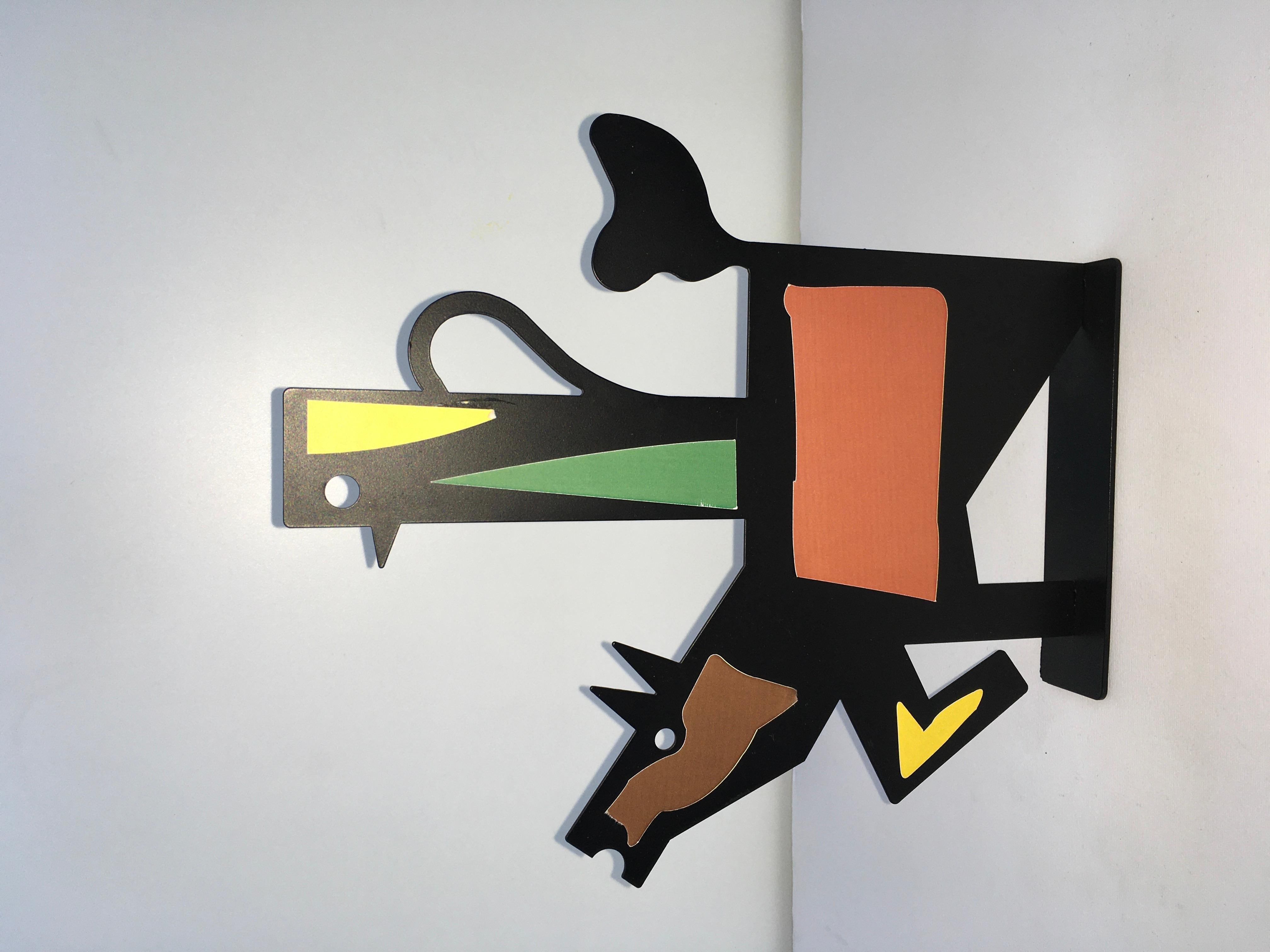 Italy 1980 Riccardo Dalisi Black Painted Metal Sculpture Muccacaffè For Sale 17