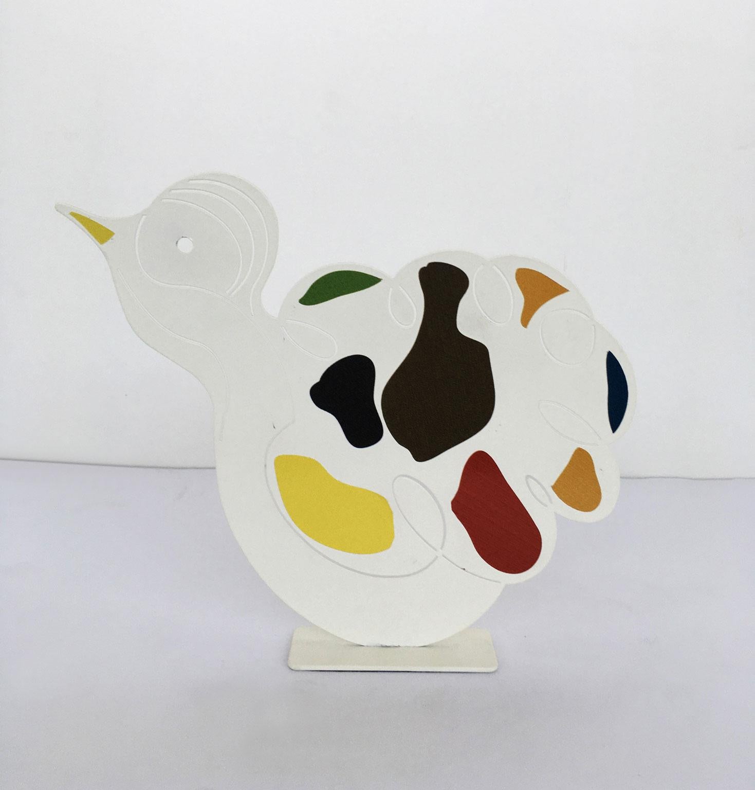 Italy, 1980, Riccardo Dalisi White Painted Metal Sculpture Pulcinino For Sale 14