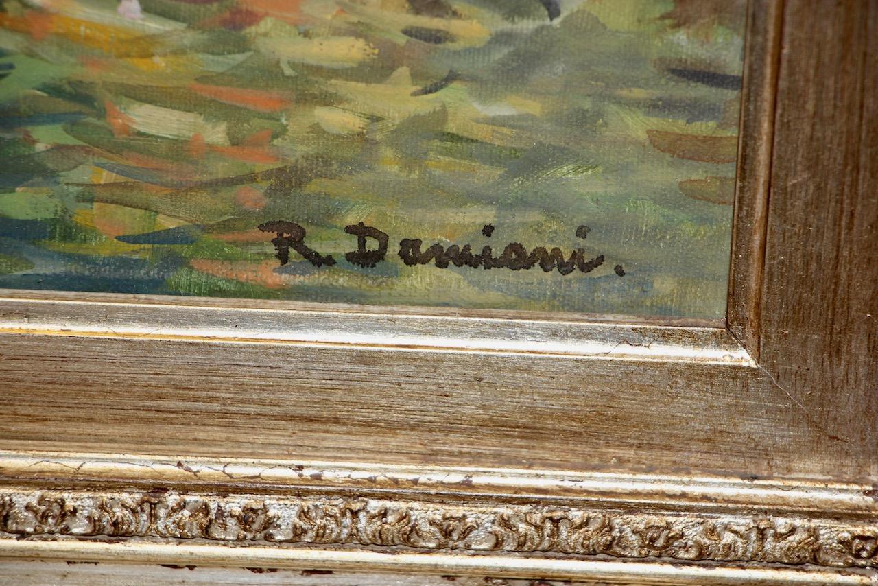 Figure presso un ruscello di Riccardo Damiani, Italia - Olio su tela in vendita 5