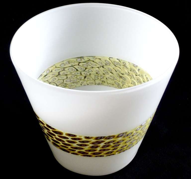 Mid-Century moderno Venini Riccardo Licata Murano Doppio Incalmo Murrine Vaso in vetro artistico italiano in vendita