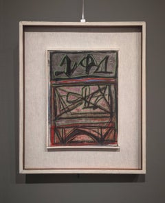 Riccardo Licata "Untitled" 1968, Mixed Media on Canvas Alphabet Modern Art