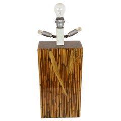 Lampe de bureau Riccardo Marzi en résine de bambou, Italie, 1970
