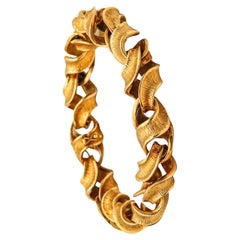 Riccardo Masella 1960 Modernist Twisted Bracelet In Solid 18Kt Yellow Gold