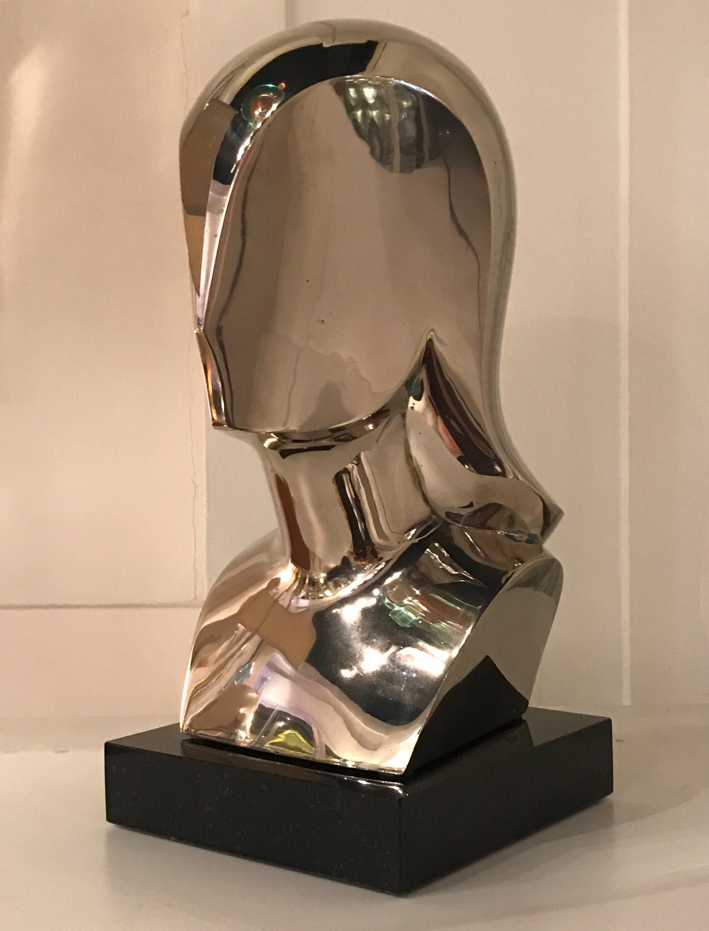 Riccardo Scarpa silvered plated bronze sculpture, circa 1970
Display on black marble base.
Signed Scarpa 1/6.