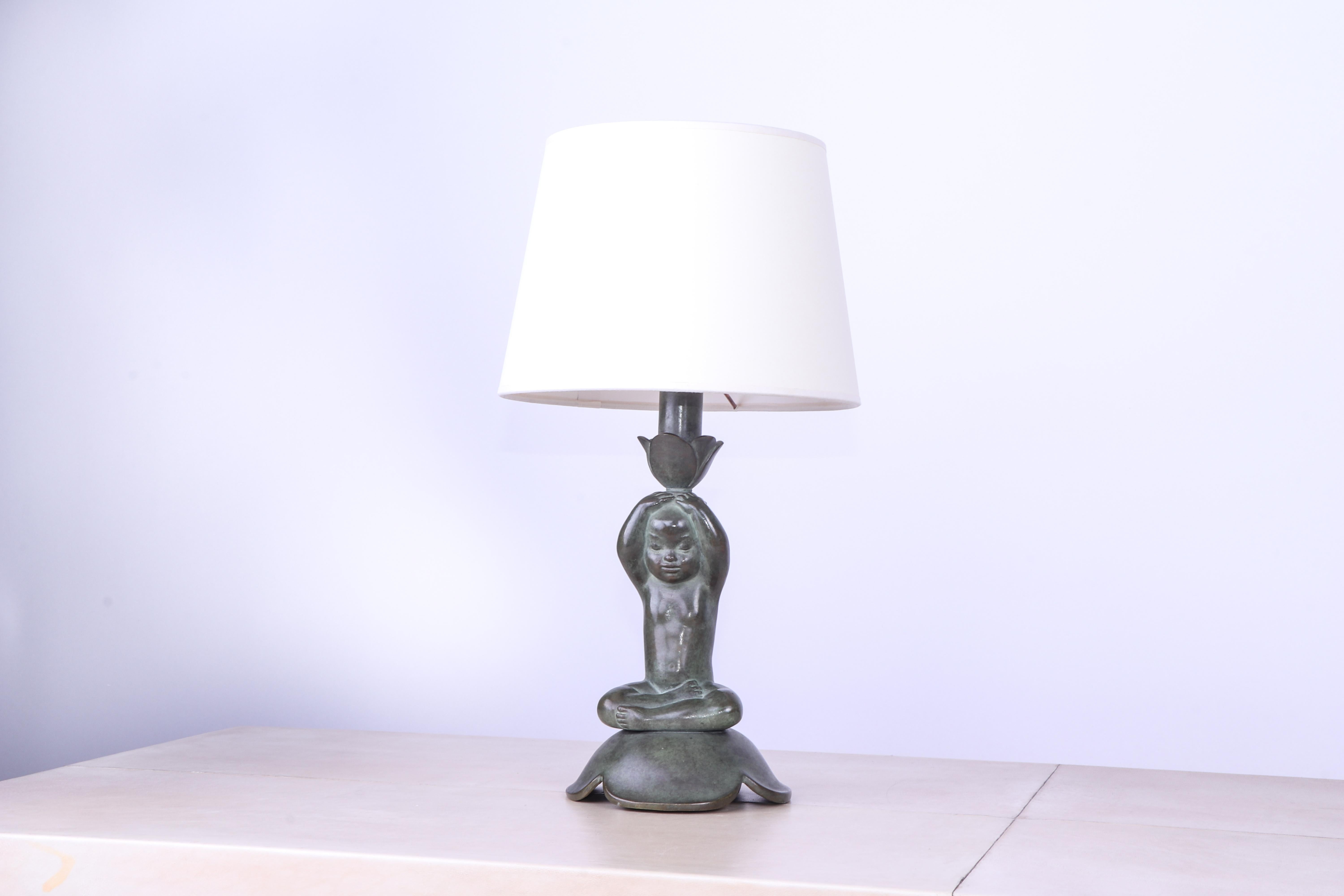 Français Lampe de bureau Art déco Riccardo Scarpa en bronze patiné en vente