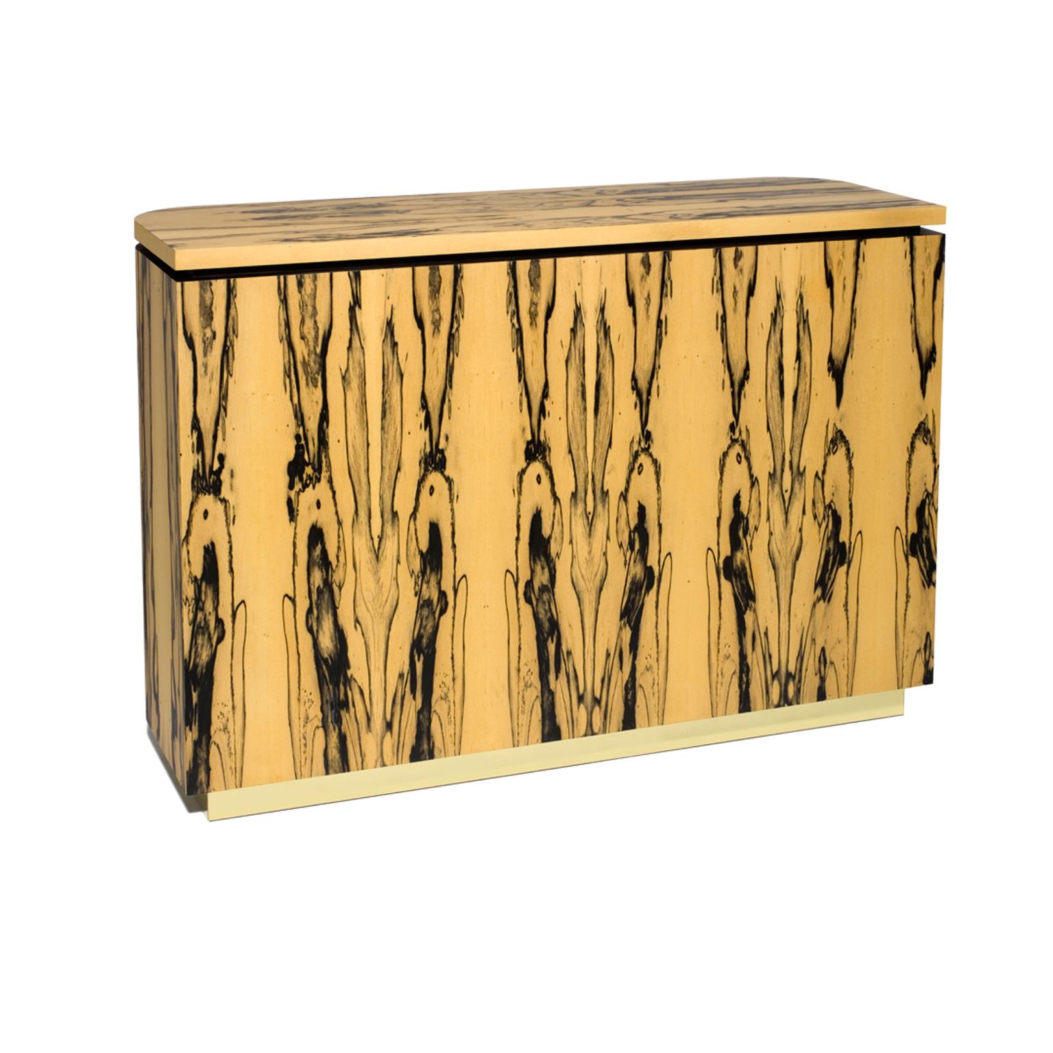 Riccardo Sideboard in White Ebony, Macassar Ebony and Brass In New Condition For Sale In London, GB